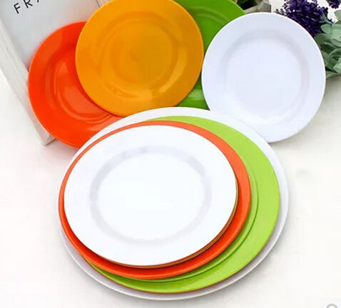 1pcs Color Plate Melamine Plastic Disc Melamine Tableware Tray Dish Western Dinnerware Sets